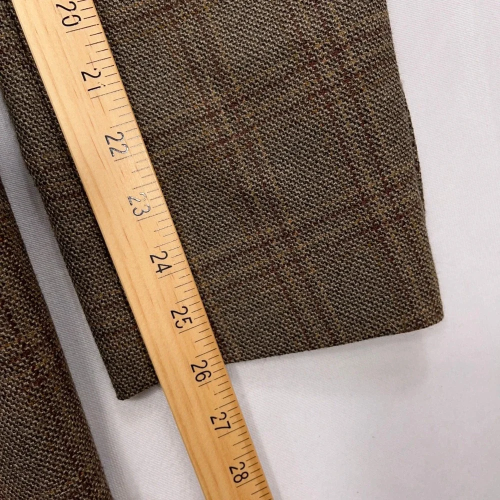 Jack Victor Sport Coat Exclusive Collection Plaid Wool Brown Mens 44 L